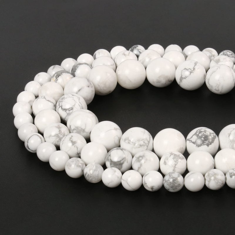 Xilitata 35pcs 10mm Natural Stone Beads White Howlite Beads Energy Crystal Power Gemstone for Jewelry Making  DIY Bracelet Necklace - Image 4